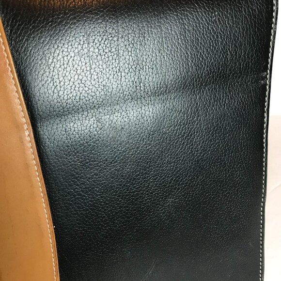 Vintage Franklin Quest 7 Ring Cowhide Leather Zip Binder Planner Cover Black USA - Picture 7 of 13